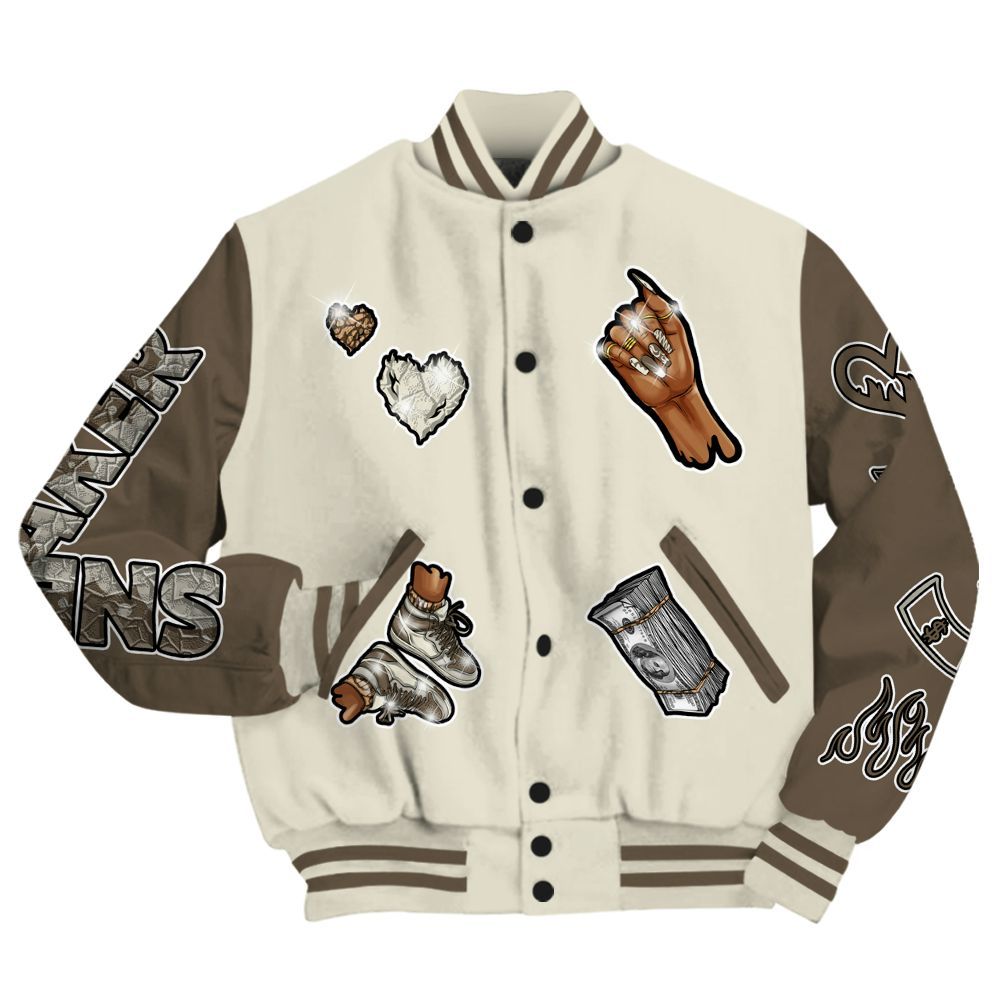 Varsity Jacket To Match Orewood Brown 3s - Sneakerz Girlz All Over Print
