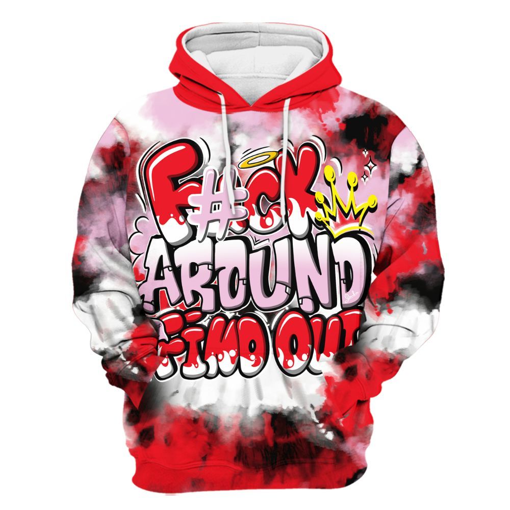 Hoodie To Match Zoom Vomero 5 Valentine's Day 2025 - Tie Dye FK Around Find Out All Over Print