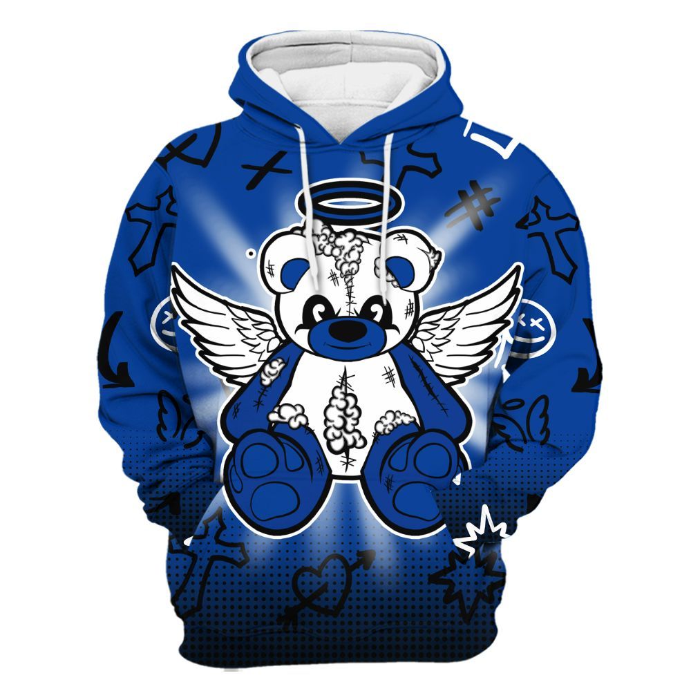 Hoodie To Match Hyper Royal 12s - Gods Guides Me Bear Graphics All Over Print