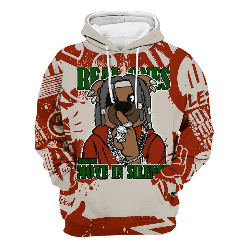 Hoodie To Match El Grito 5s - Silent Achievers Bear Monogram Graffiti All Over Print