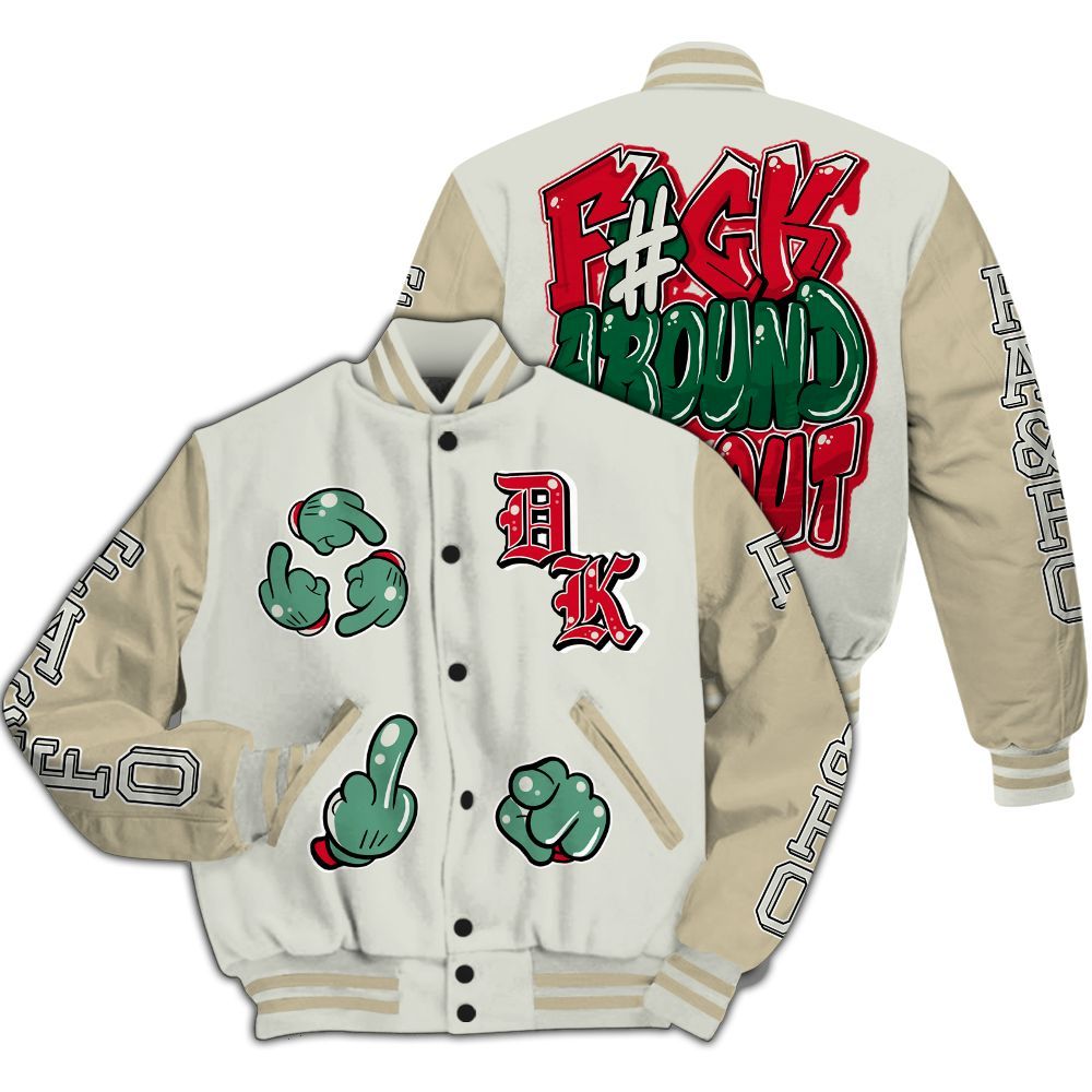 Varsity Jacket To Match El Grito 5s - F Around Find Out Graphic All Over Print