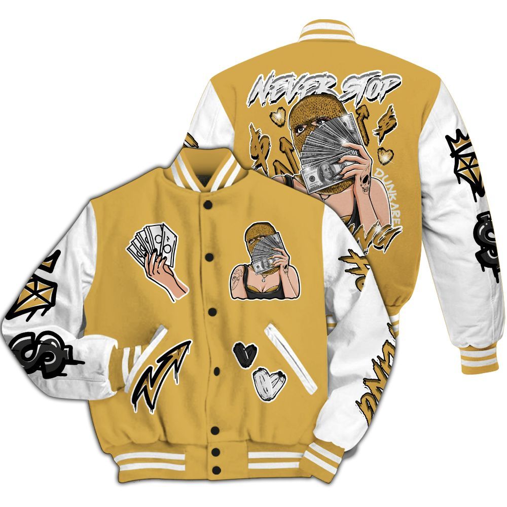 Varsity Jacket To Match Retro Light Ginger 14s - Hustling Unique All Over Print