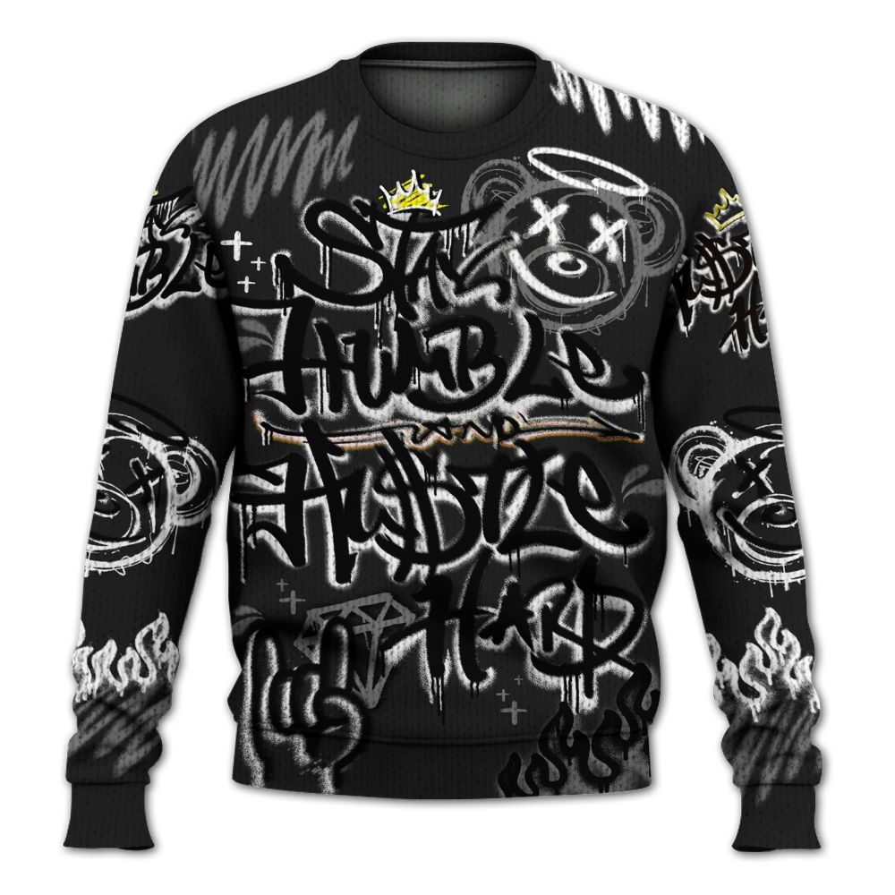 Knitted Sweater To Match Black Cat NET 4s - Humble Drip Streetwear Graffity
