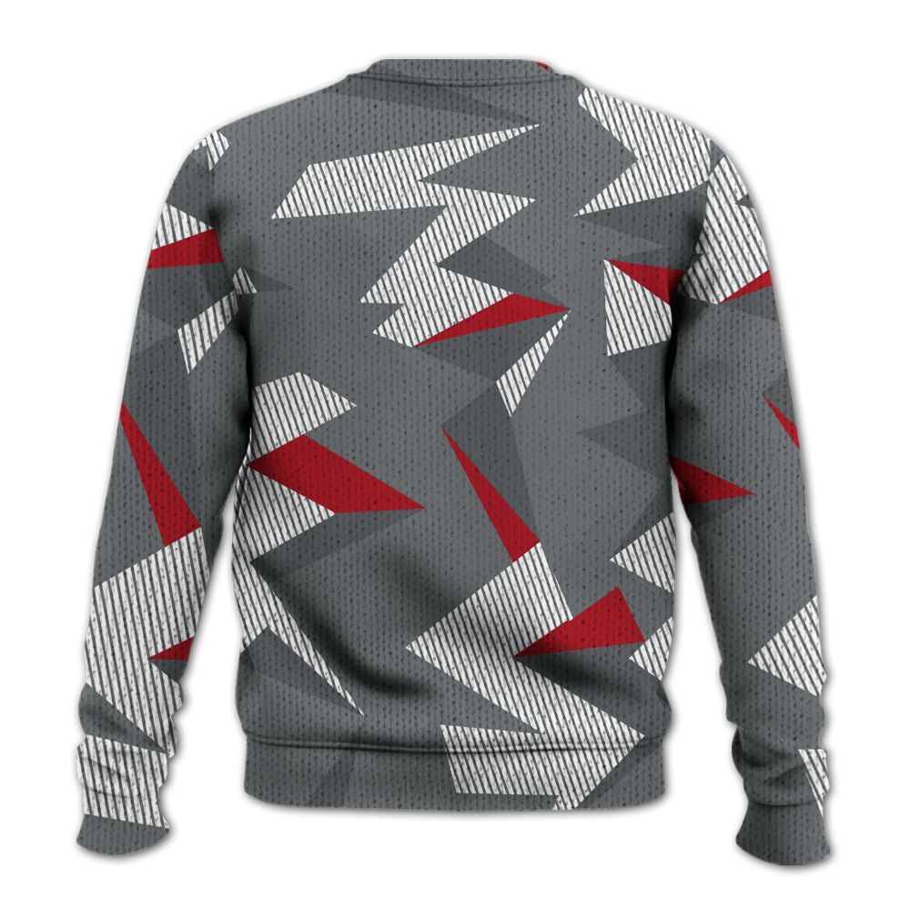 Knitted Sweater To Match Retro Fire Red 9s - Geometric Camouflage Pattern