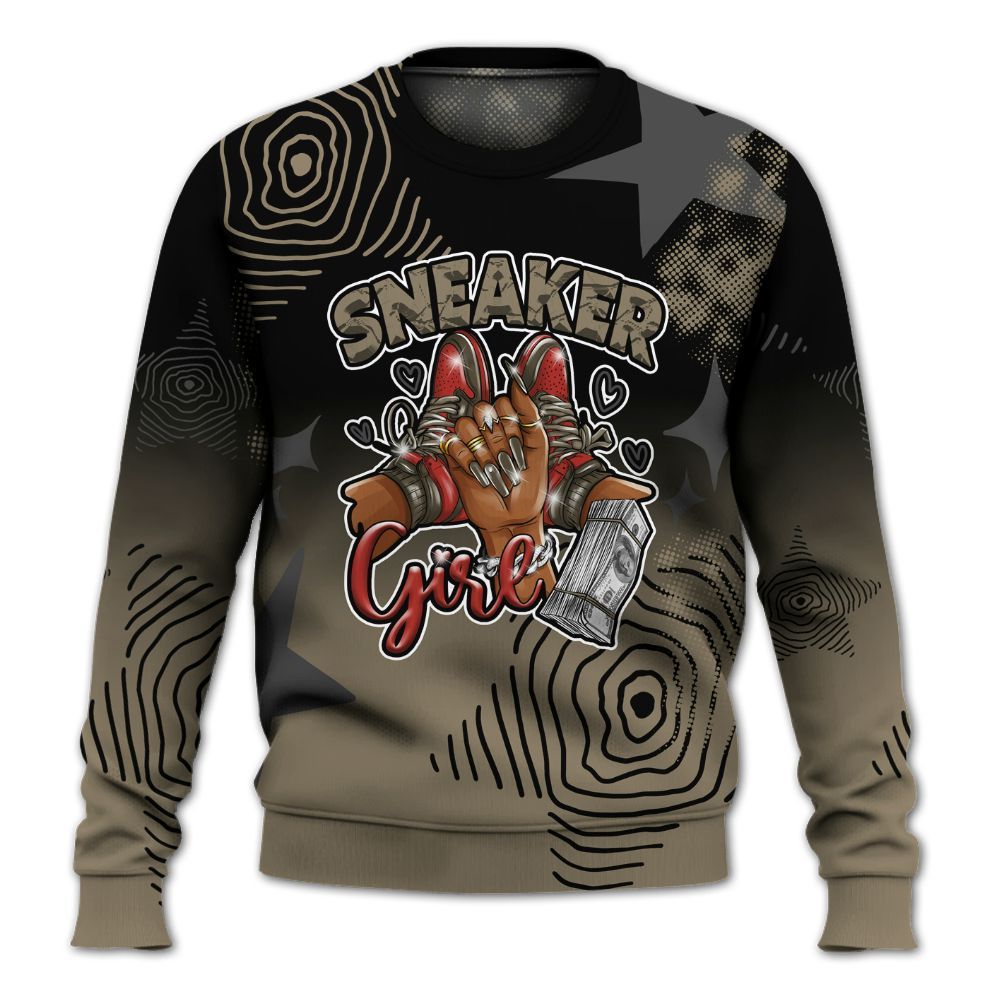 Sweatshirt To Match Olive 9s - Sneakerz Girlz Unique Starz All Over Print