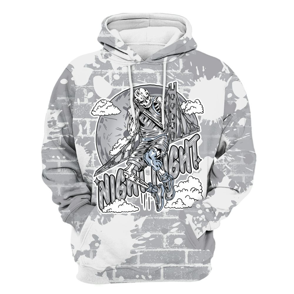 Hoodie To Match Low OG Wolf Grey 1s - Seeya Skeleton Brick All Over Print