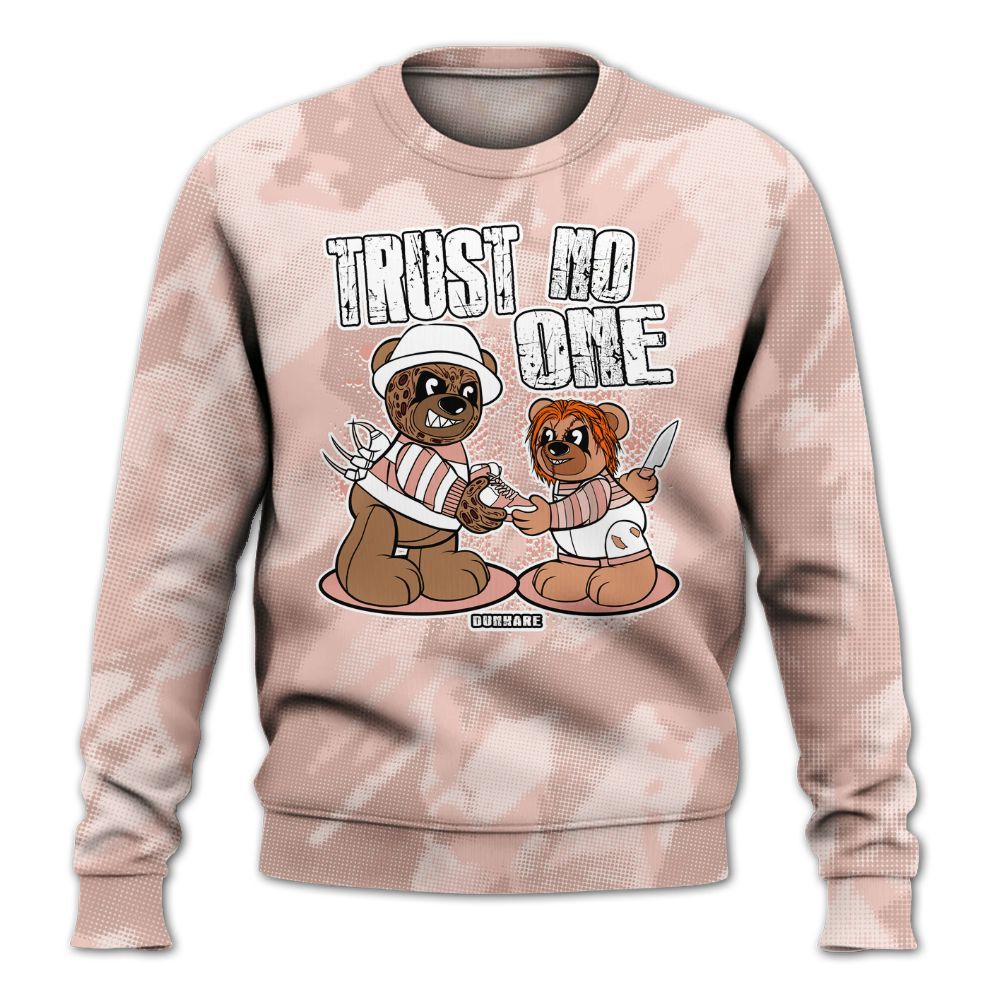 Sweatshirt To Match Low Legend Pink 11s - Trust No One Bear Abstract Halftone All Over Print