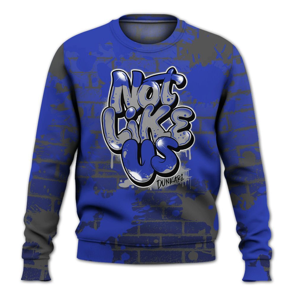 Sweatshirt To Match Air Max Plus Black Racer Blue - None Like Us Graphic Brick Art All Over Print