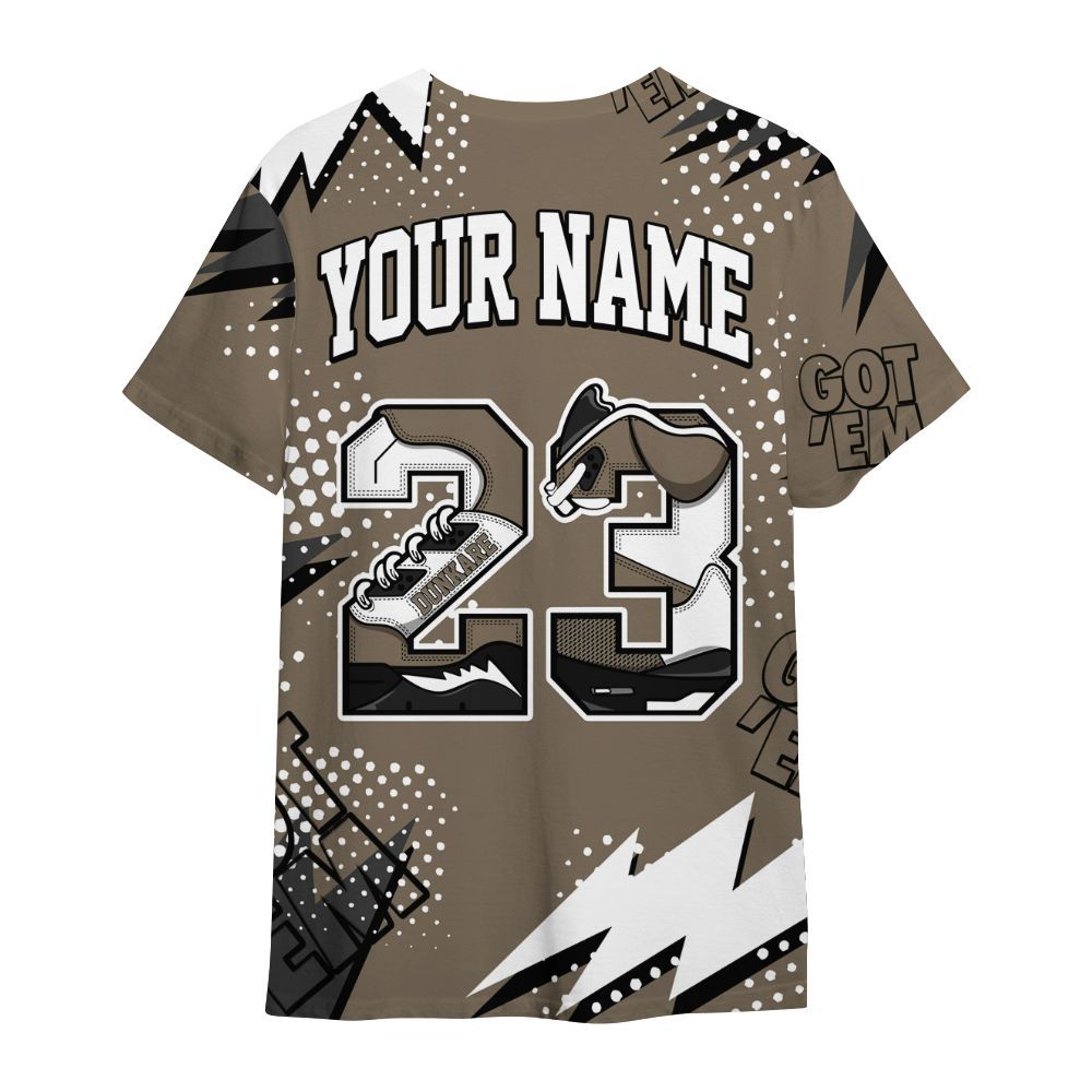 Shirt To Match Low OG Dark Mocha 1s - Custom Name Number 23 5s All Over Print
