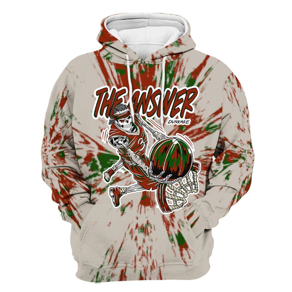 Hoodie To Match El Grito 5s - The Answer Skeleton Luxury All Over Print