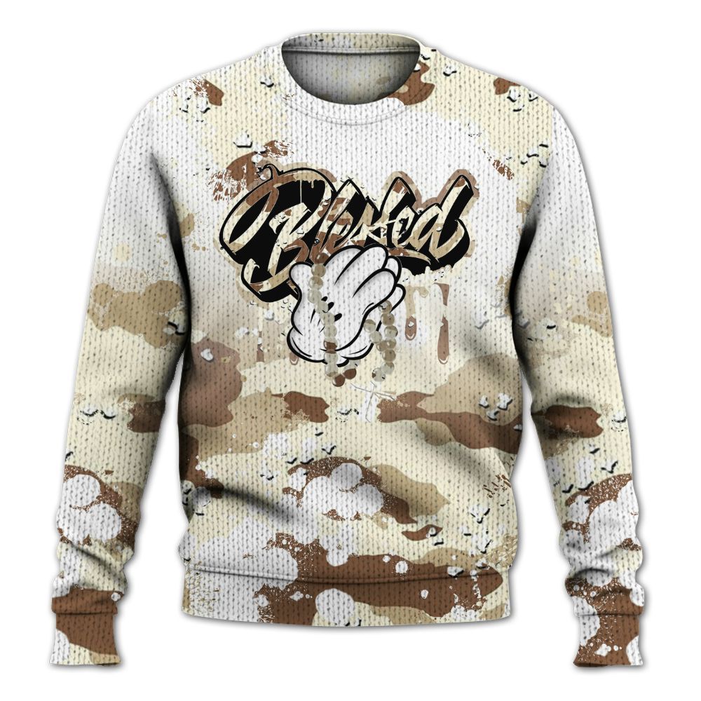 Knitted Sweater To Match Desert Camo 3s - God Blessed Dripping