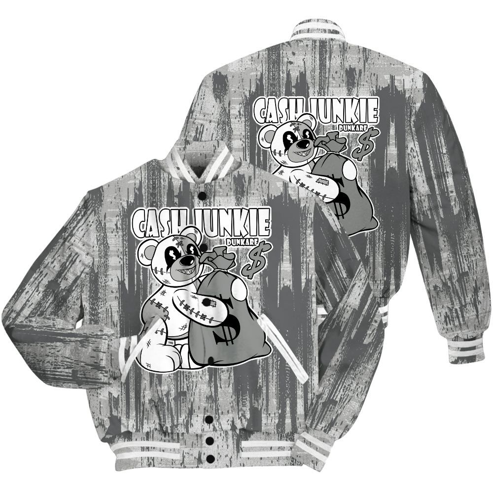 Varsity Jacket To Match Retro Wet Cement 4s Shirt - Cashs Junkie Bear Glitch Art All Over Print