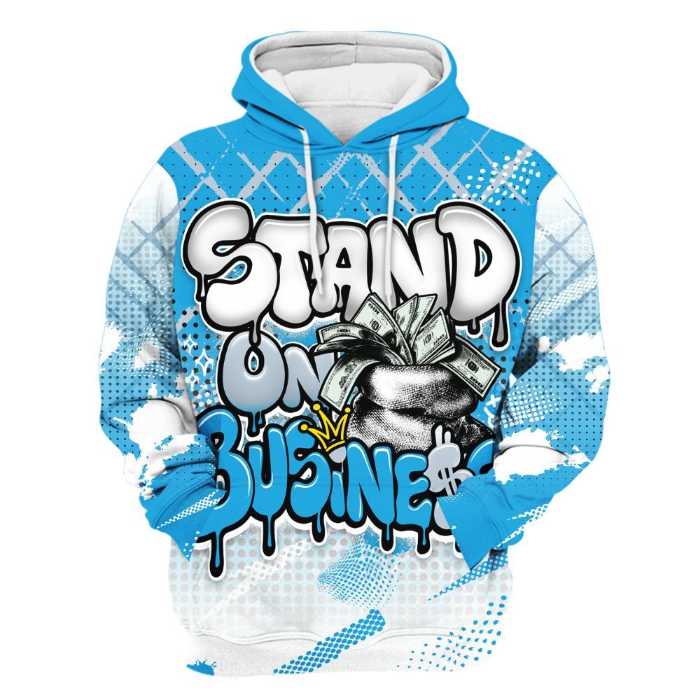 Hoodie To Match University Blue Low 2026 11s - Halftone Stand Business Dripping All Over Print