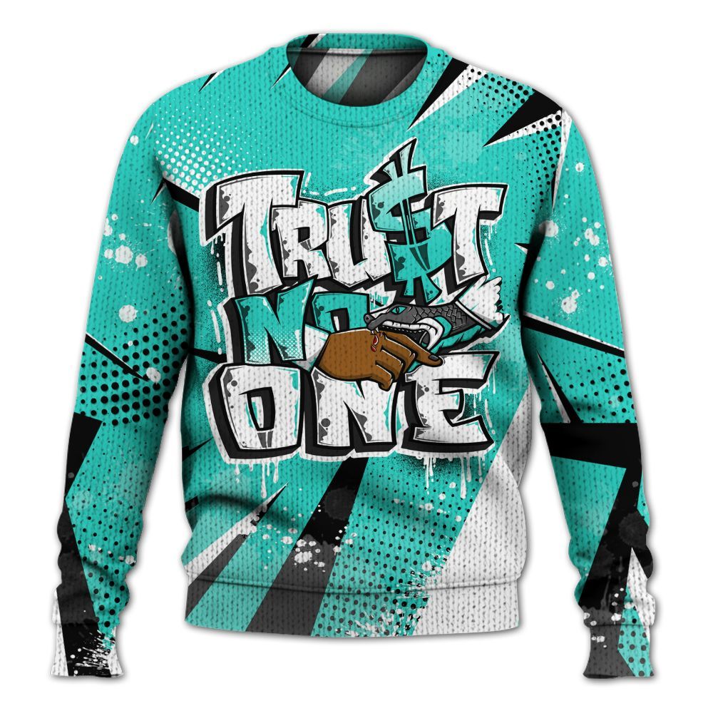 Knitted Sweater To Match Dunk Low Clear Jade - Poly Trust No One Dripping