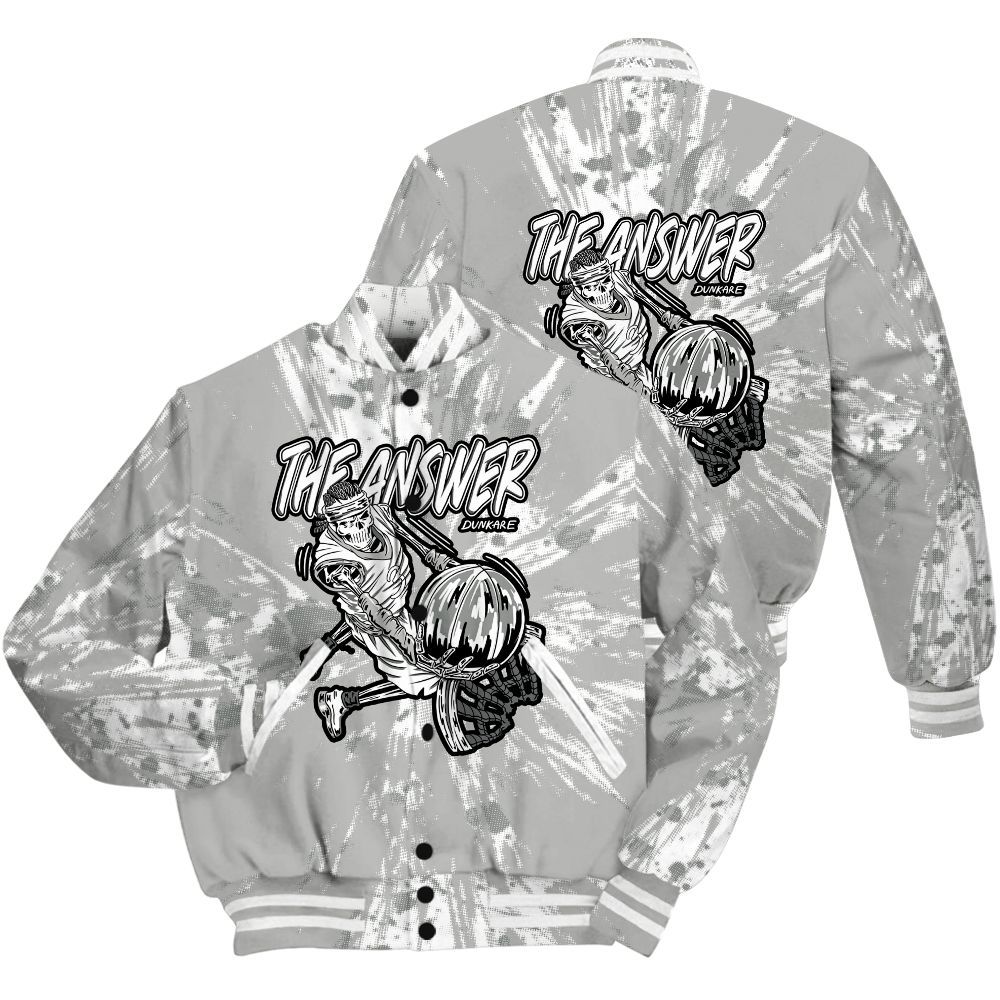 Varsity Jacket To Match Retro Wet Cement 4s Shirt - The Answer Skeleton Luxury All Over Print