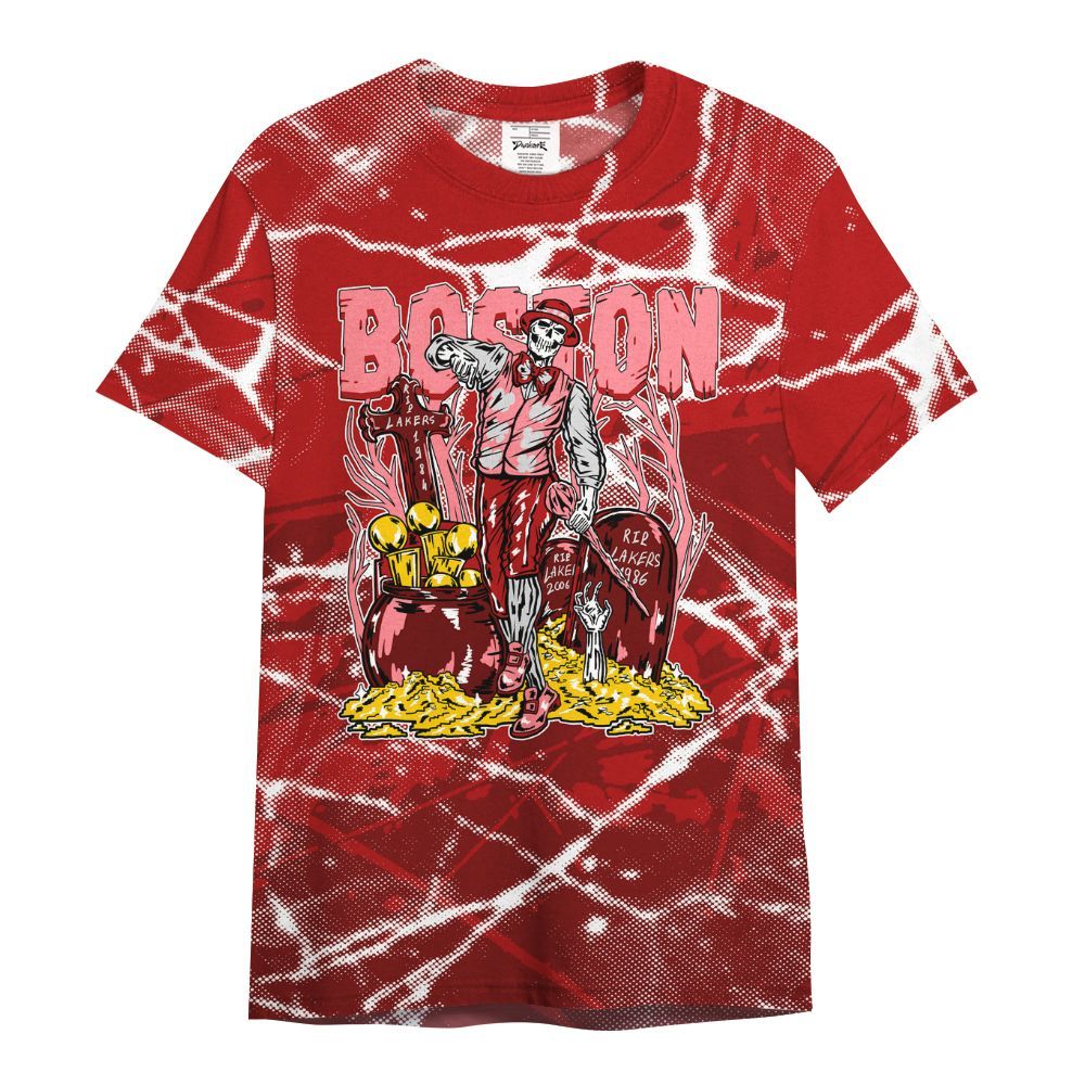 Shirt To Match Red Taxi 12s - Goldrush Skeleton Profound All Over Print