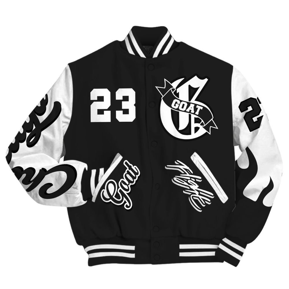 Varsity Jacket To Match Black Cat NET 4s Shirt - The G.O.A.T Flight Streetwear All Over Print