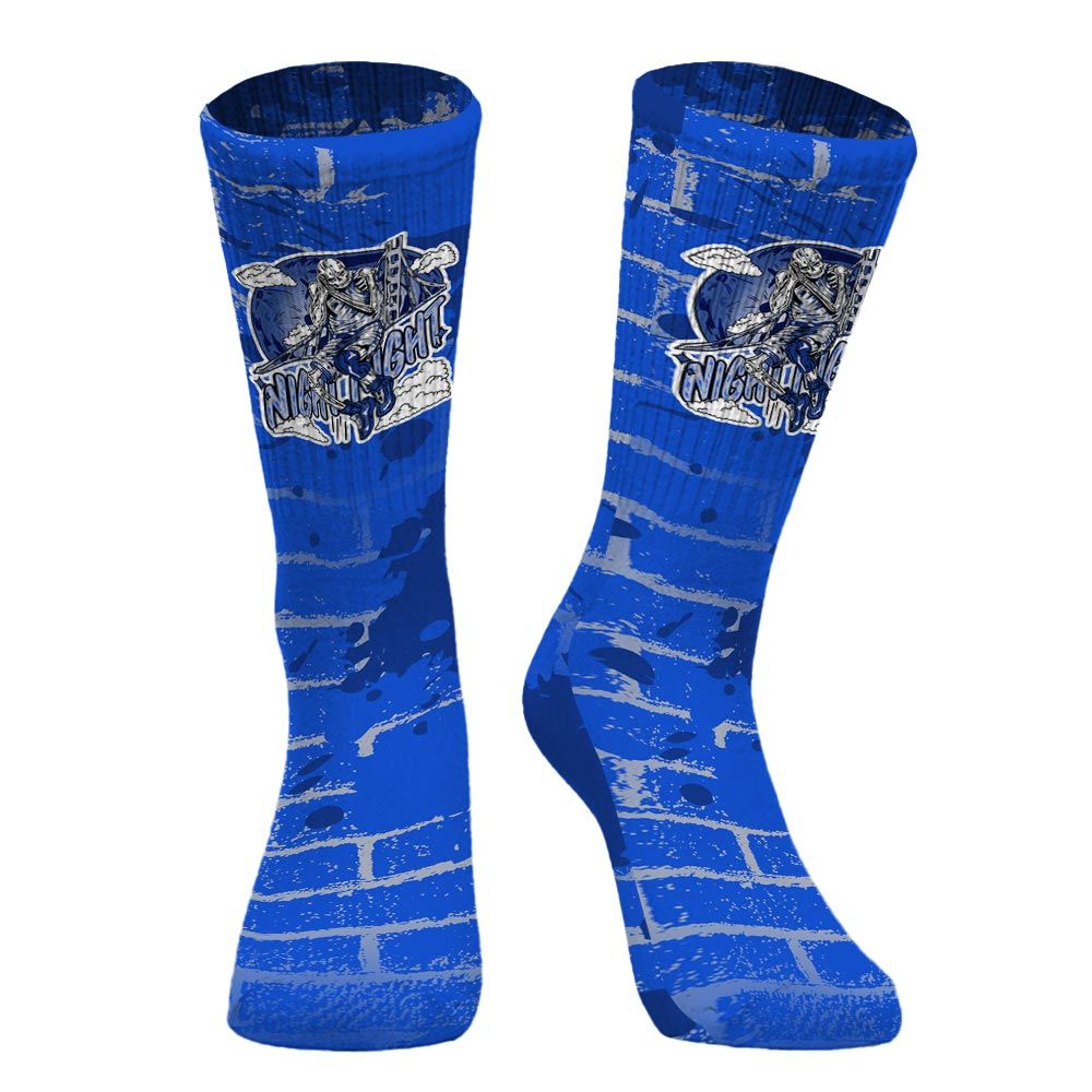 Sock To Match Air Foamposite One Royal - Seeya Skeleton Brick