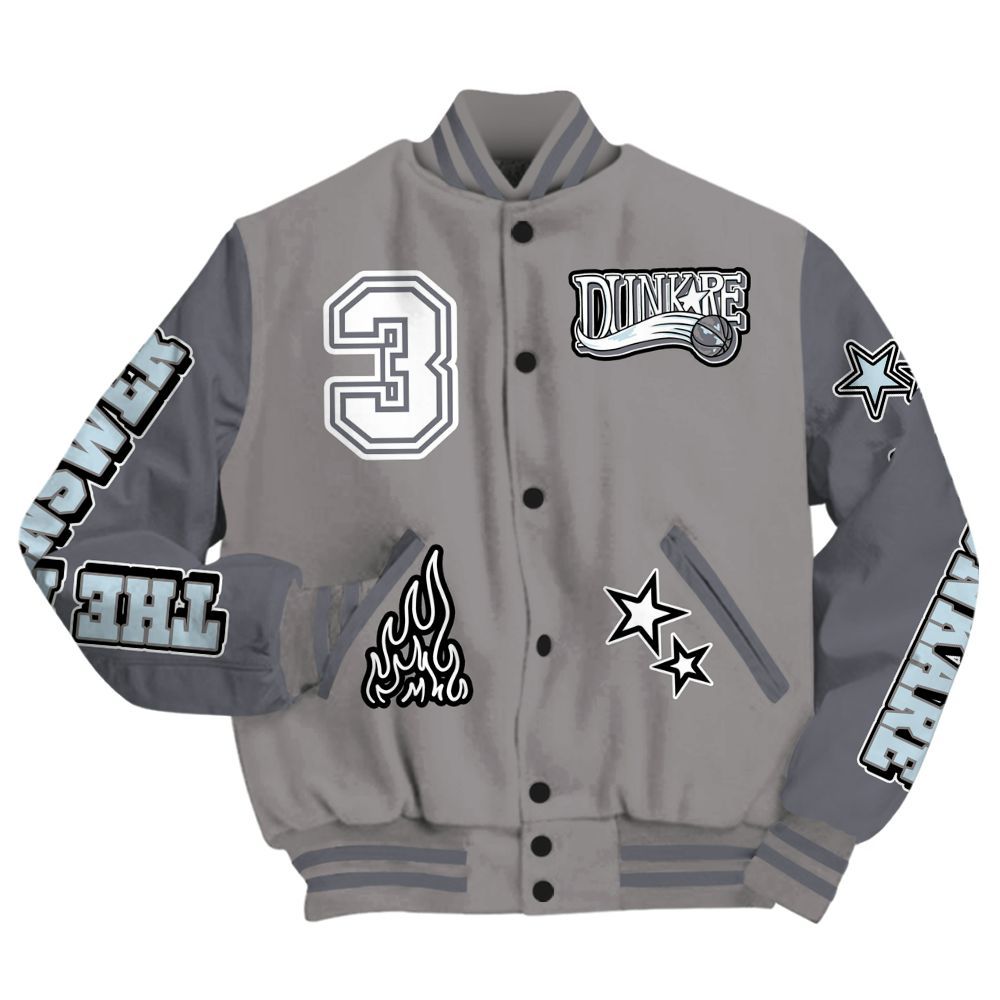 Varsity Jacket To Match Cool Grey 11s - Allen Answer Skeleton All Over Print