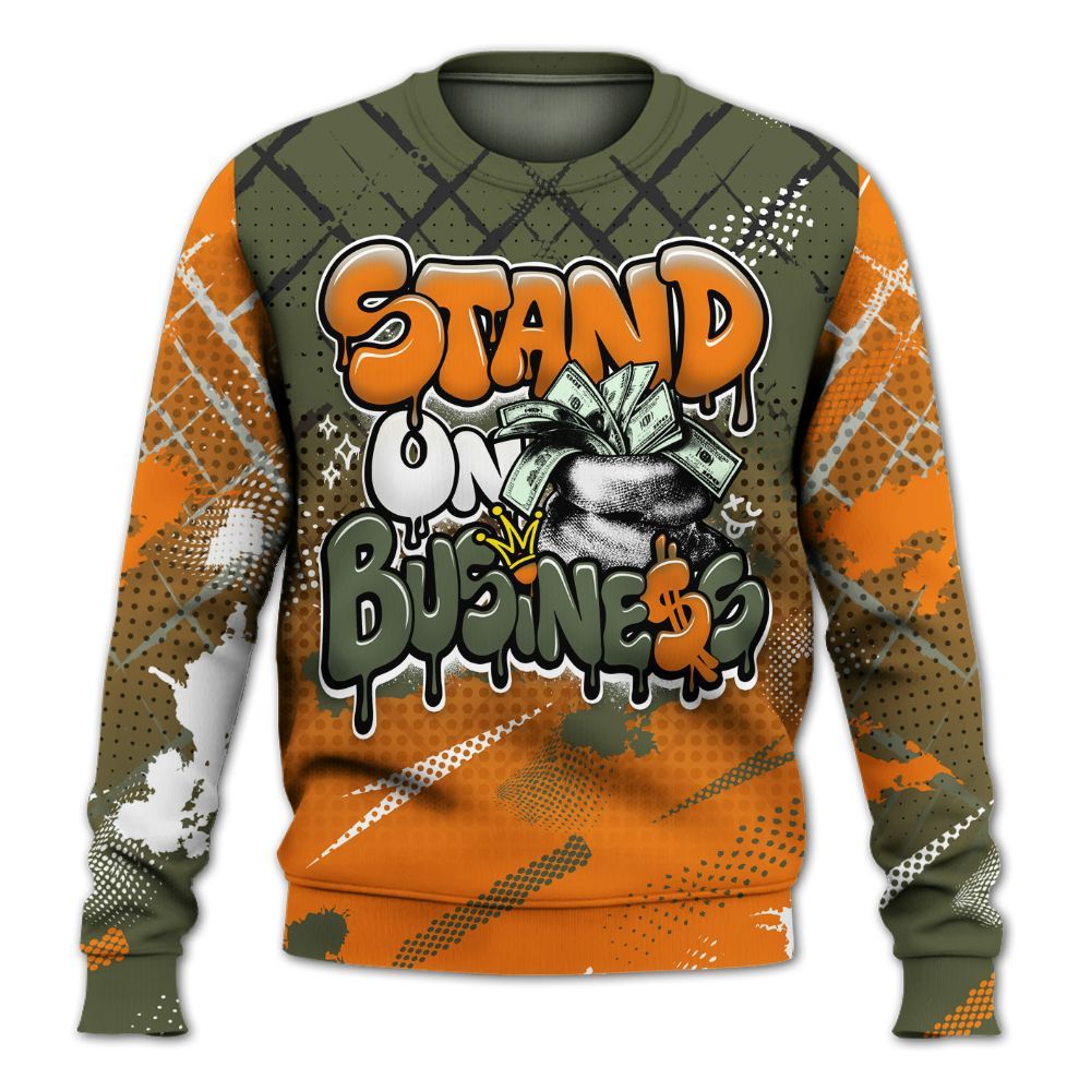 Sweatshirt To Match Retro Undefeated 4s - Halftone Stand Business Dripping All Over Print