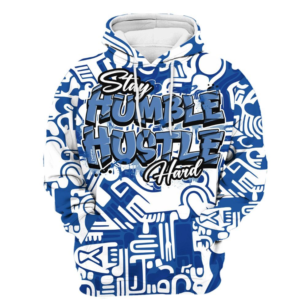 Hoodie To Match Low Space Royal 11s - Humble Hustle Retro All Over Print