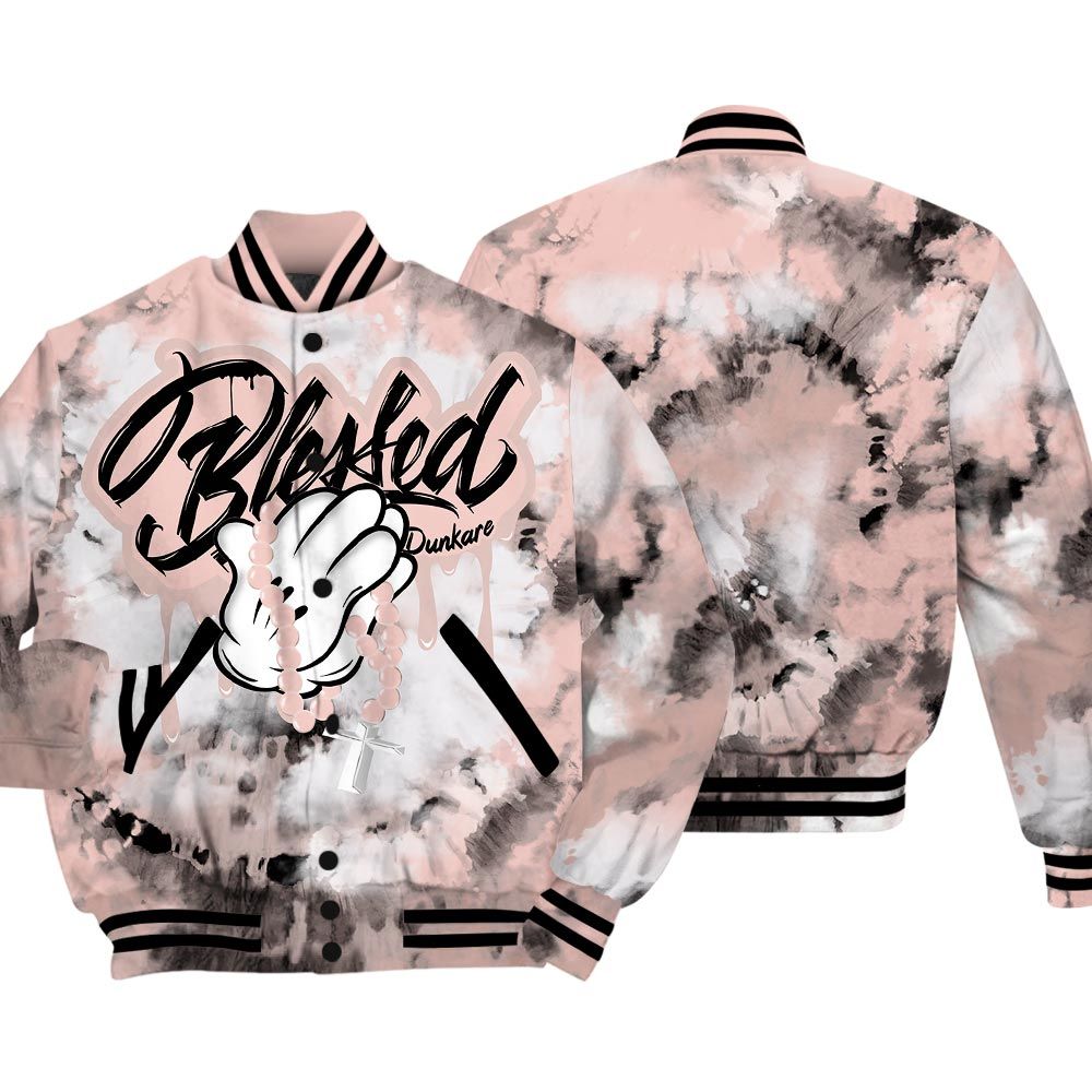 Varsity Jacket To Match Varsity Jacket God Blessed Dripping, Low Legend Pink 11s - To Match Sneaker Legend Pink 11s 2504 NCT