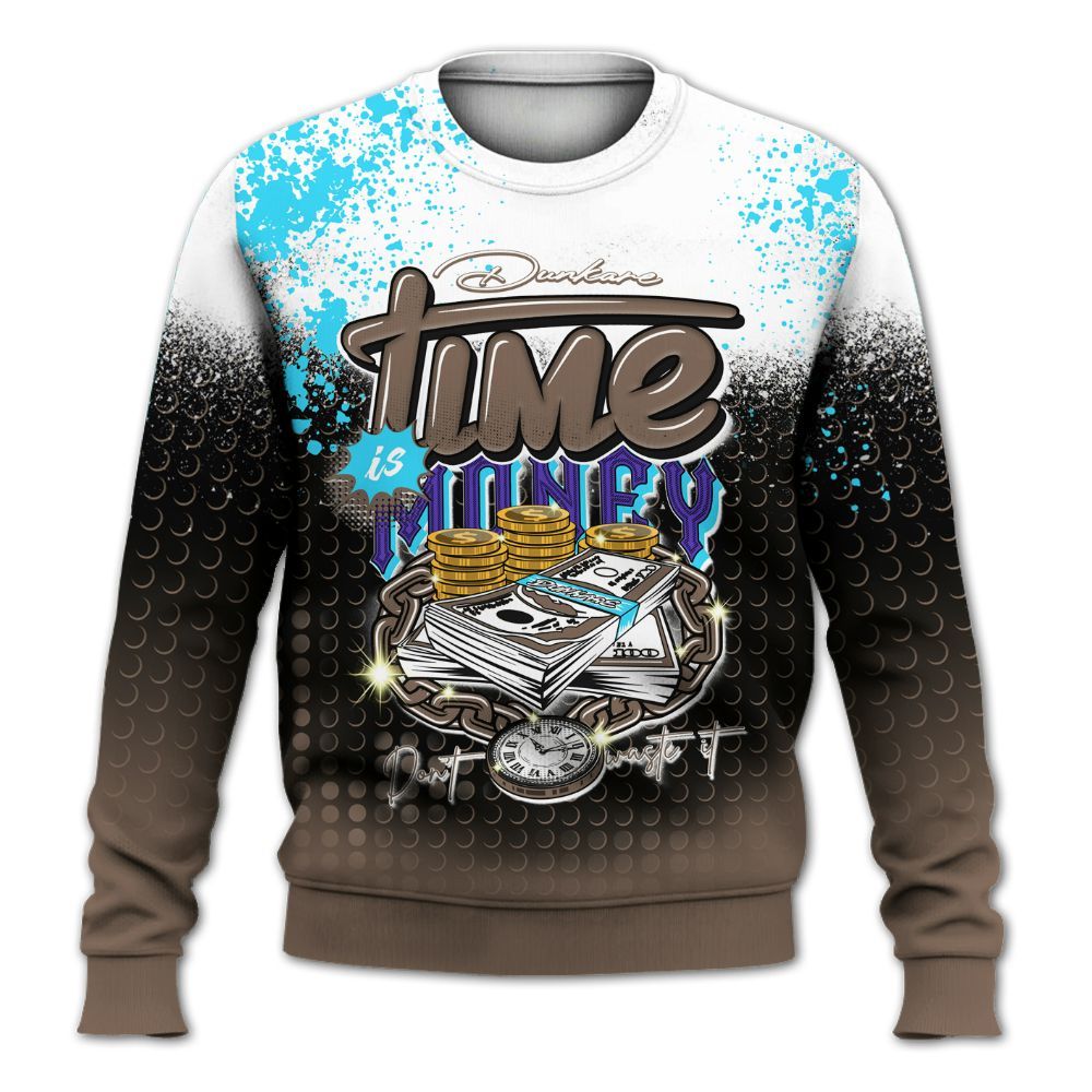 Sweatshirt To Match Olive Concord 9s - Halftone Time Is Money All Over Print