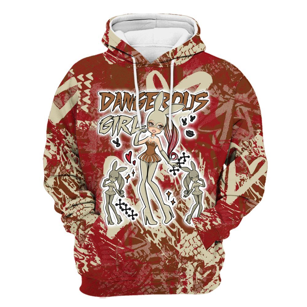 Hoodie To Match Archaeo Brown 5s - Dangerous.Girl Heart Grunge All Over Print