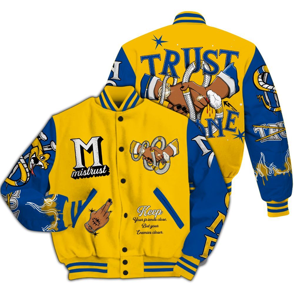 Varsity Jacket To Match High Laney 1s - Trust No One Snake-Bite Street Style All Over Print