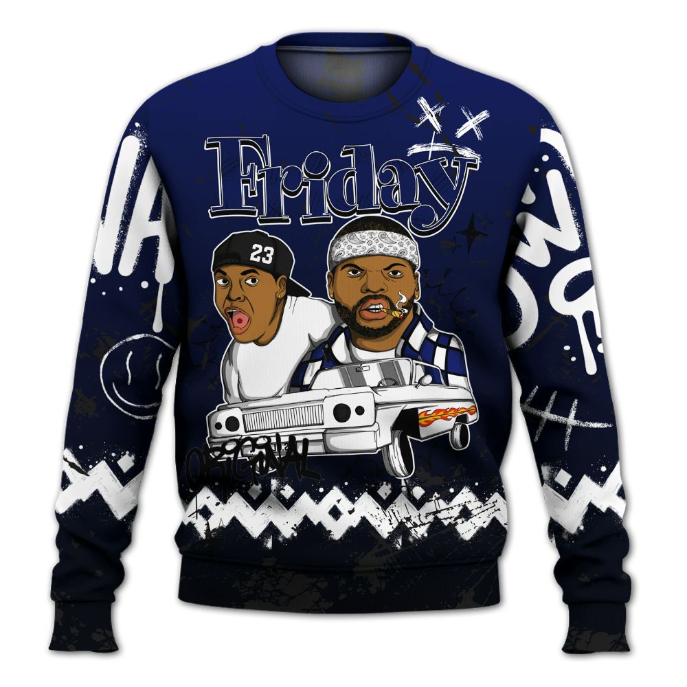 Sweatshirt To Match Air Max Plus Black Racer Blue - Friday Sneaker Crayon All Over Print