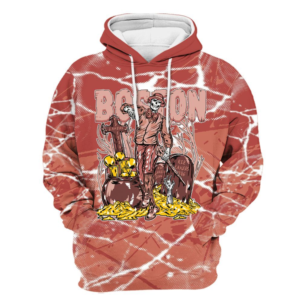 Hoodie To Match Dune Red 13s - Goldrush Skeleton Profound All Over Print