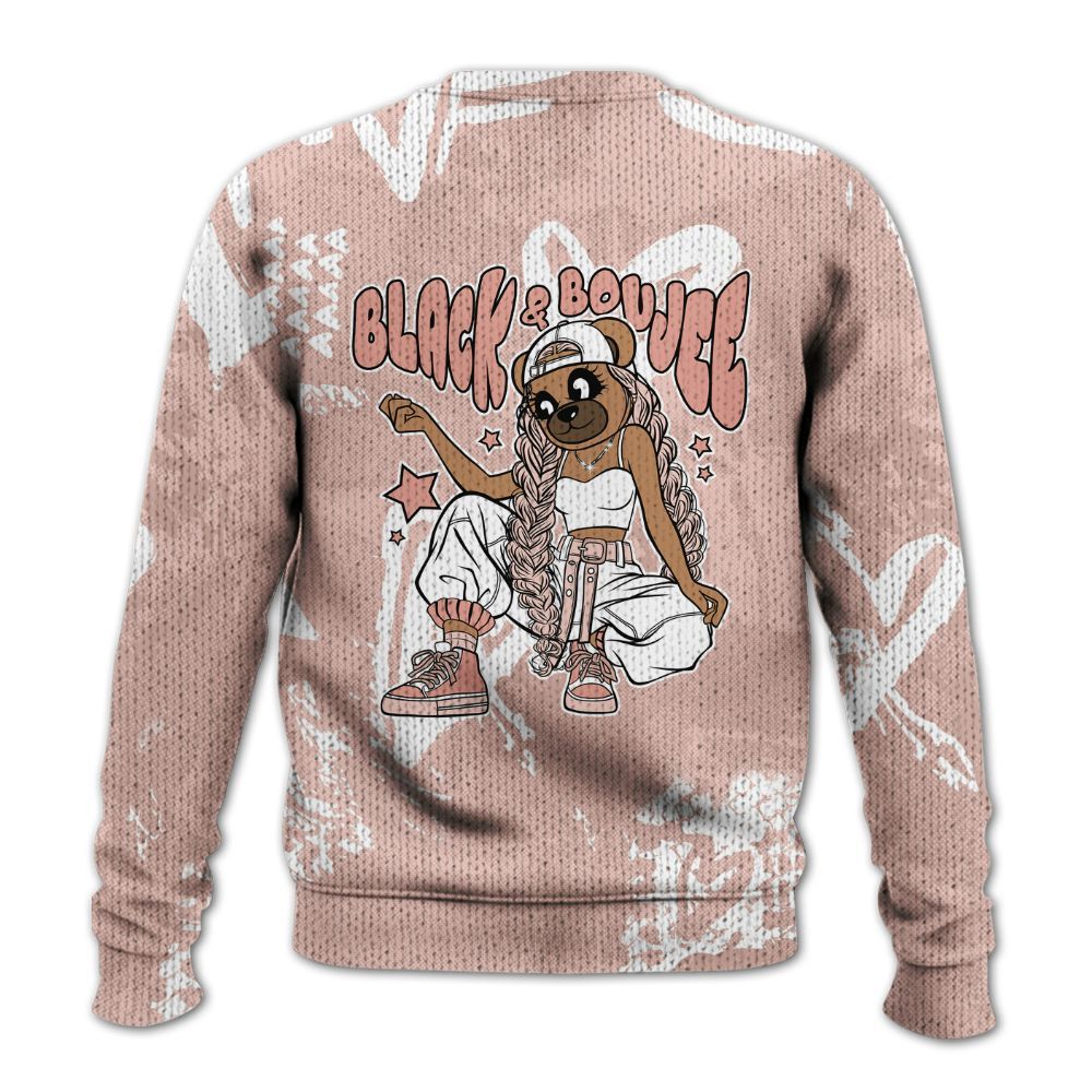 Knitted Sweater To Match Low Legend Pink 11s - Boujee Girls Bear Heart Grunge