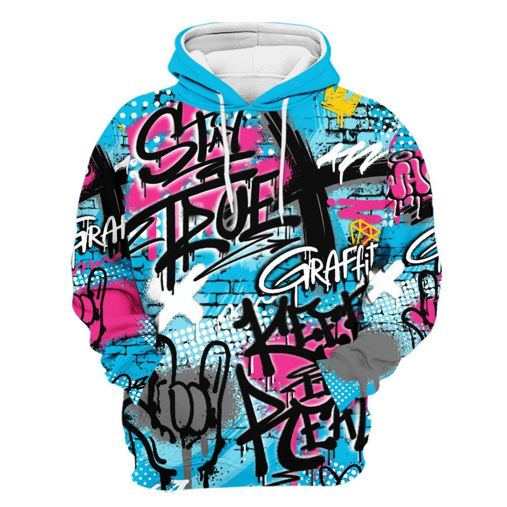 Hoodie To Match Tokyo Nights Stewie 3s - True It Real Graffiti Streetwear All Over Print