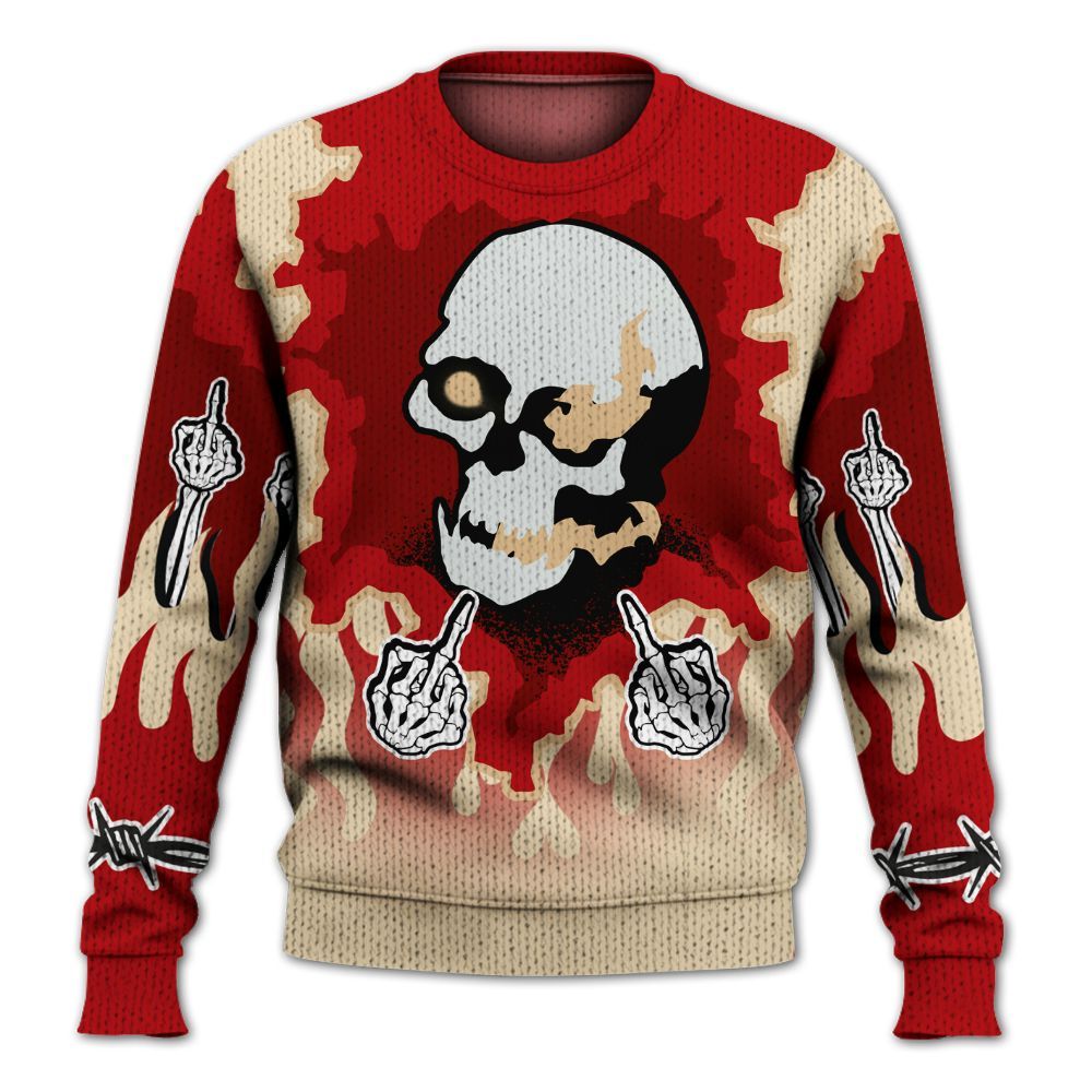 Knitted Sweater To Match Dunk Low Strawberry Waffle - F Around Find Out Graphic Trapped