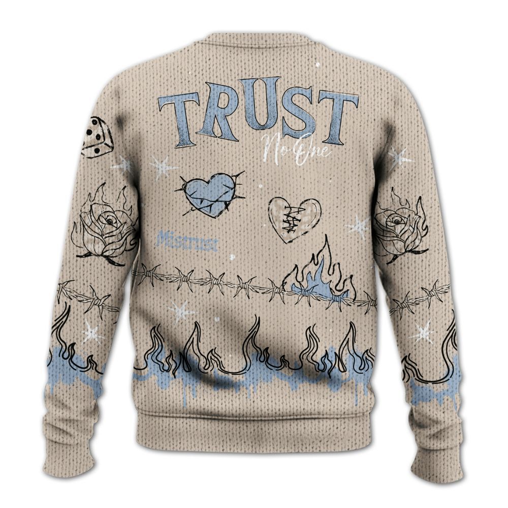 Sweater To Match Desert Sand 3s - Trust No One Snake-Bite Doodle Crayon Graphic