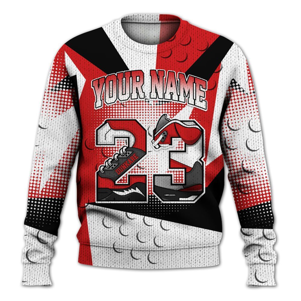 Knitted Sweater To Match Low Bred 11s - Poly Custom Name Number 23 5s