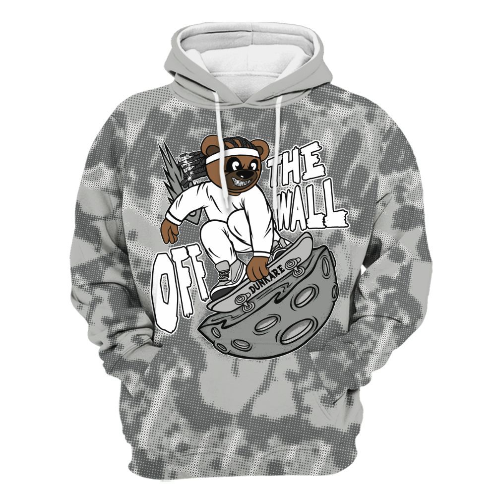 Hoodie To Match Paris Cement Grey 4s - Quirky Bear Street All Over Print