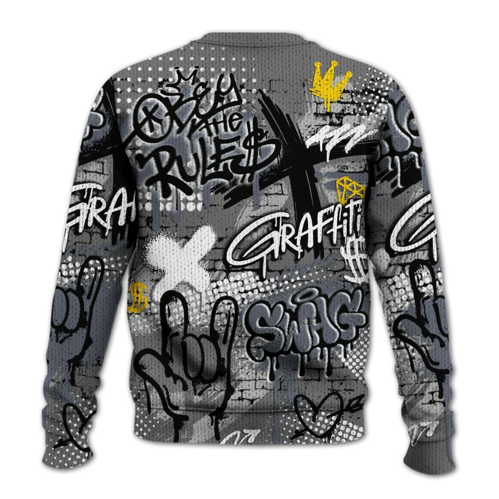 Knitted Sweater To Match Cool Grey 6s - True It Real Graffiti Streetwear