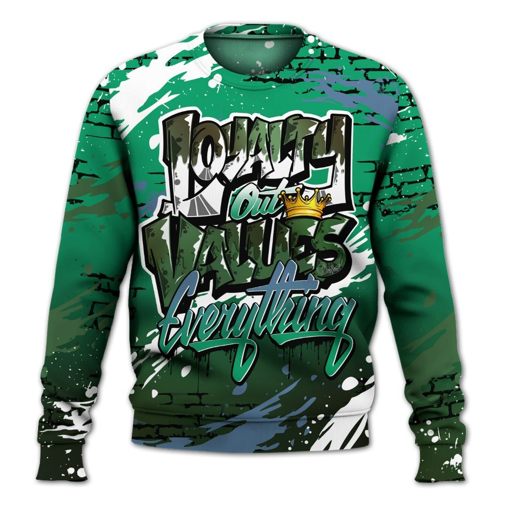 Sweatshirt To Match Foamposite Pro Pine Green 2025 - Values Of Loyalty Drip All Over Print