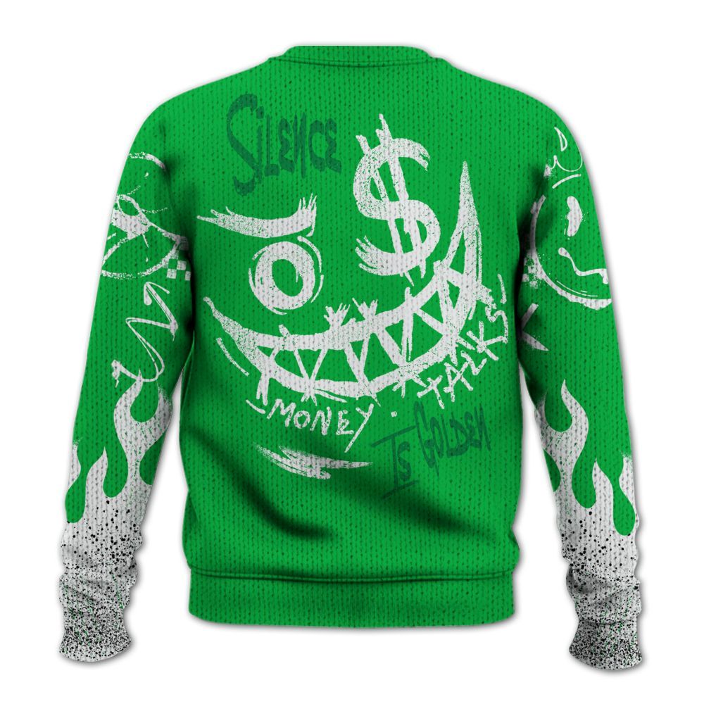 Knitted Sweater To Match Lucky Green 5s - Mouth Burning Street Style