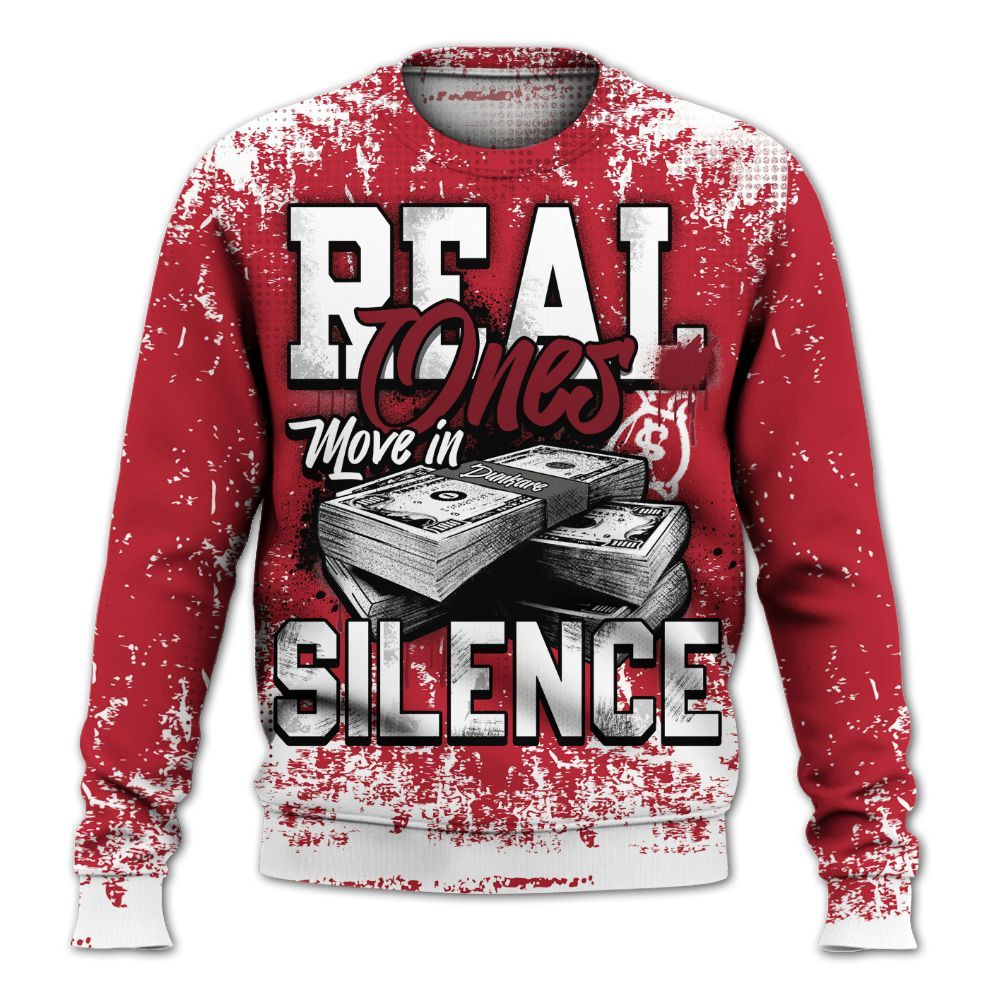 Sweatshirt To Match Red Flint 13s - Move In Silence Money Street Retro All Over Print