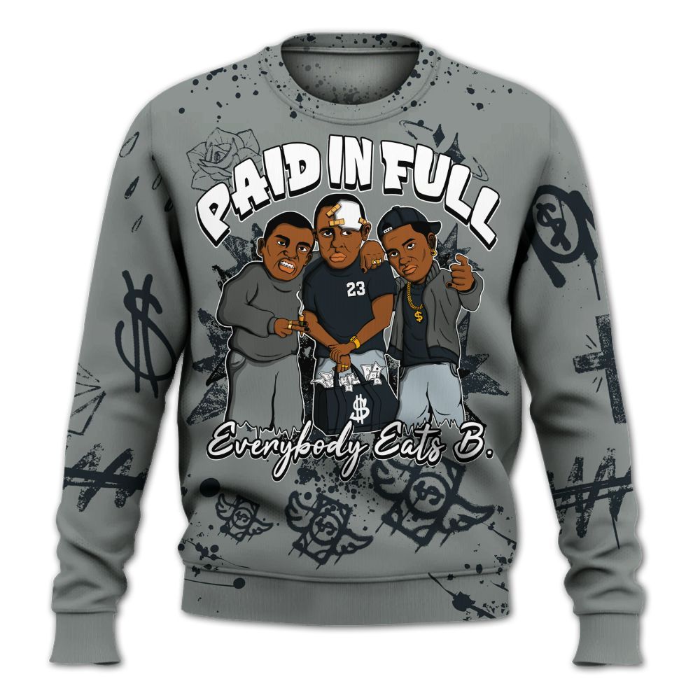 Sweatshirt To Match Retro Georgetown 6s - Everybody Paid In Full Crayon All Over Print