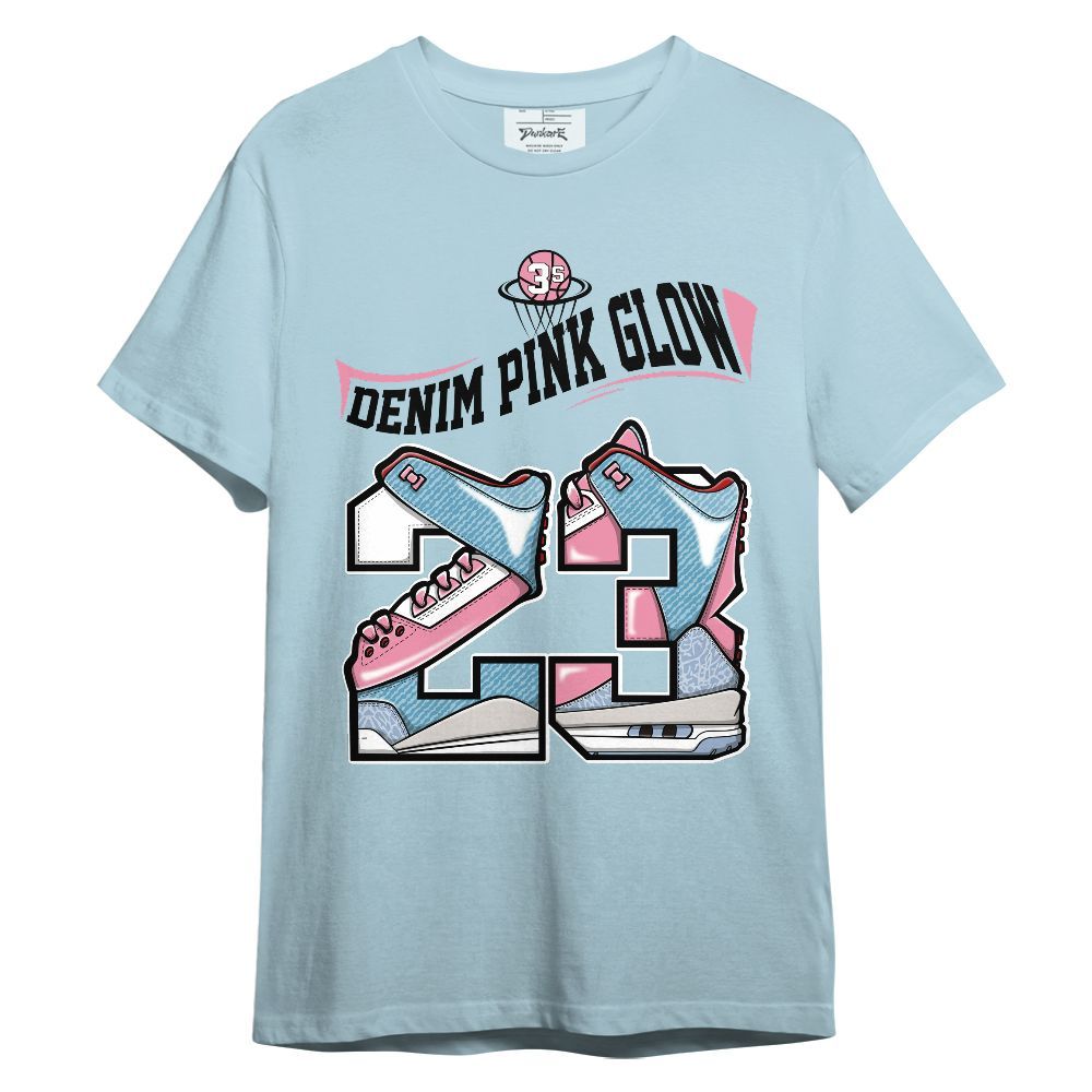 Shirt To Match Denim Pink Glow 3s - Number 23 Style 3s Graphic