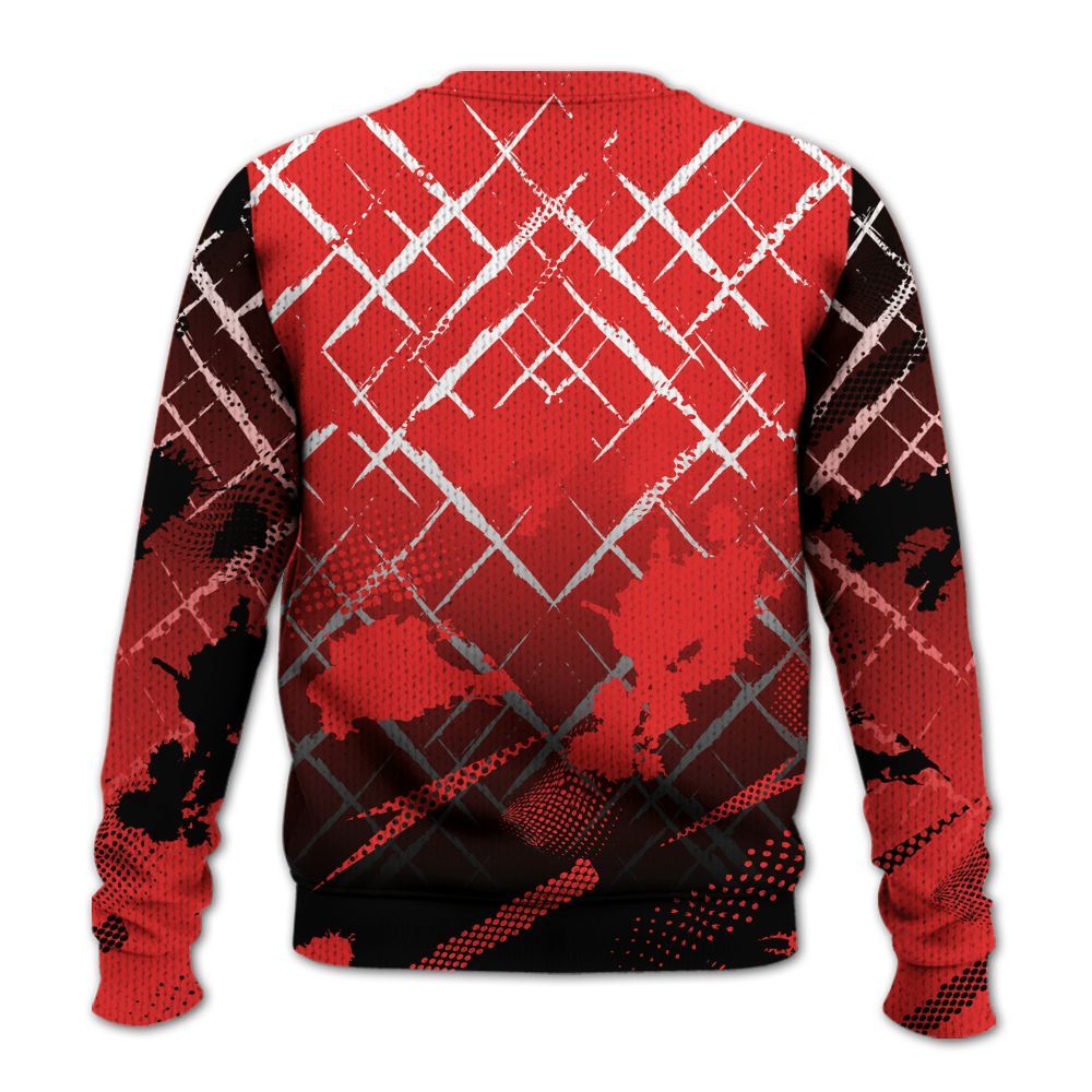 Knitted Sweater To Match Red Thunder 4s - Halftone Stand Business Dripping