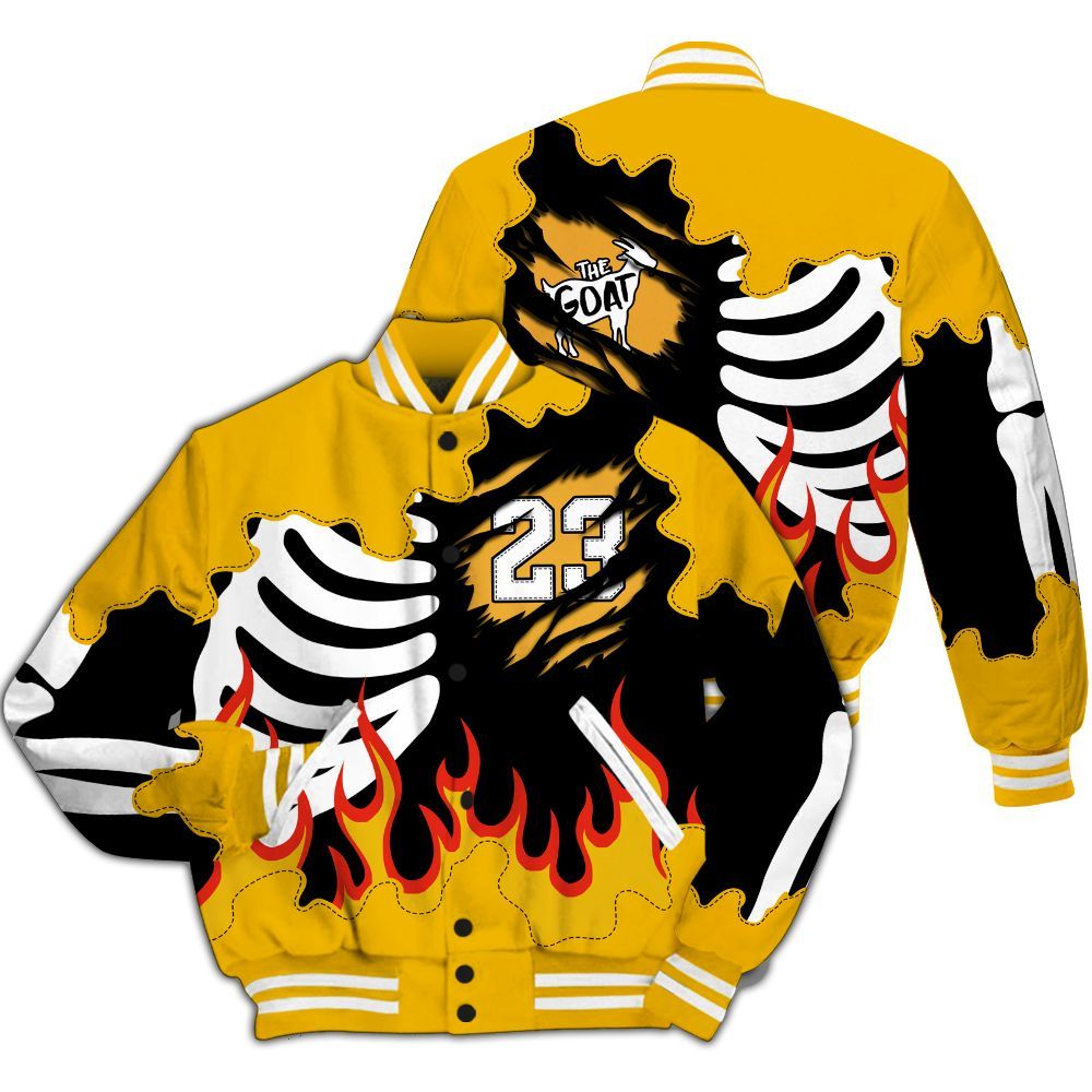 Varsity Jacket To Match Del Sol 13s - Burning Skeleton 23 G.O.A.T All Over Print