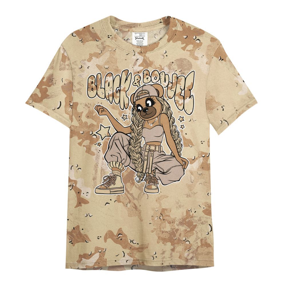 Shirt To Match Desert Camo 3s - Boujee Girls Bear Heart Grunge All Over Print