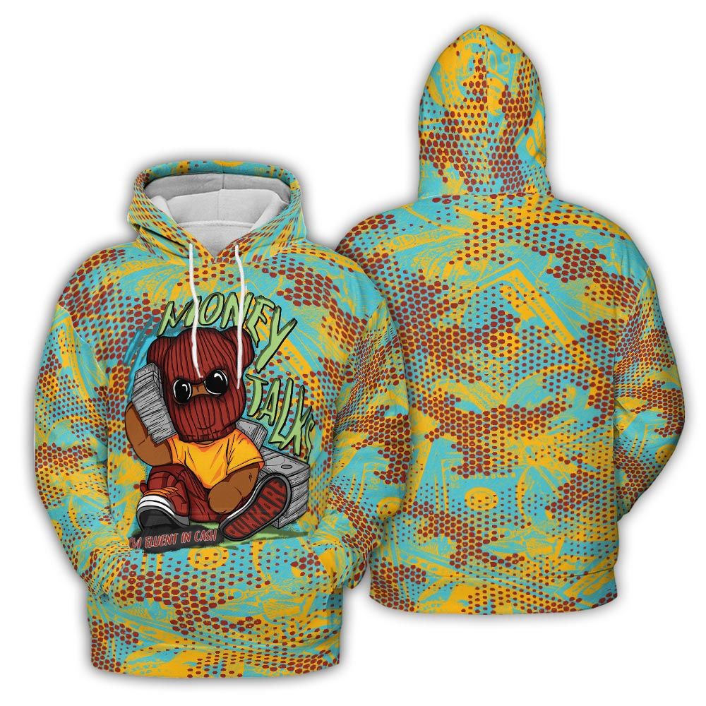 Hoodie To Match SB Dunk Di'Orr Greenwood Hoodie - Money Talk Bear Banknotes Art Hoodie Unisex