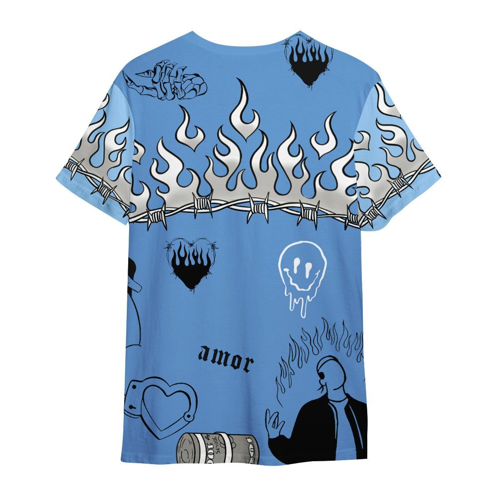Shirt To Match Black University Blue 5s - Snake Trust No One All Over Print