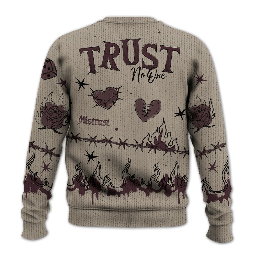 Knitted Sweater To Match AMM Retro Phantom 4s - Trust No One Snake-Bite Doodle Crayon