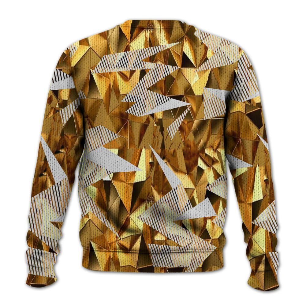 Knitted Sweater To Match NET Gold 4s - Geometric Camouflage Pattern